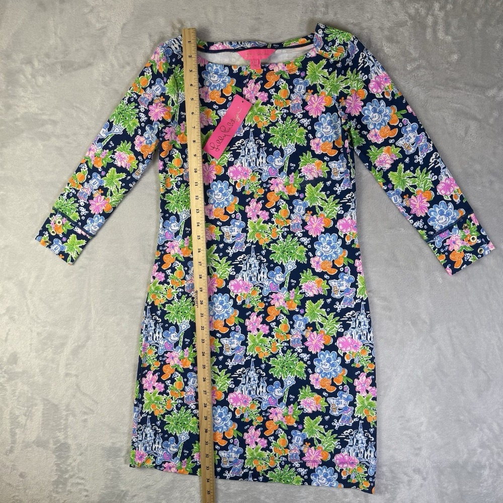Disney X Lilly Pulitzer Dress XS Mickey & Minnie Mouse Long Sleeve Tropical - Picture 5 of 14